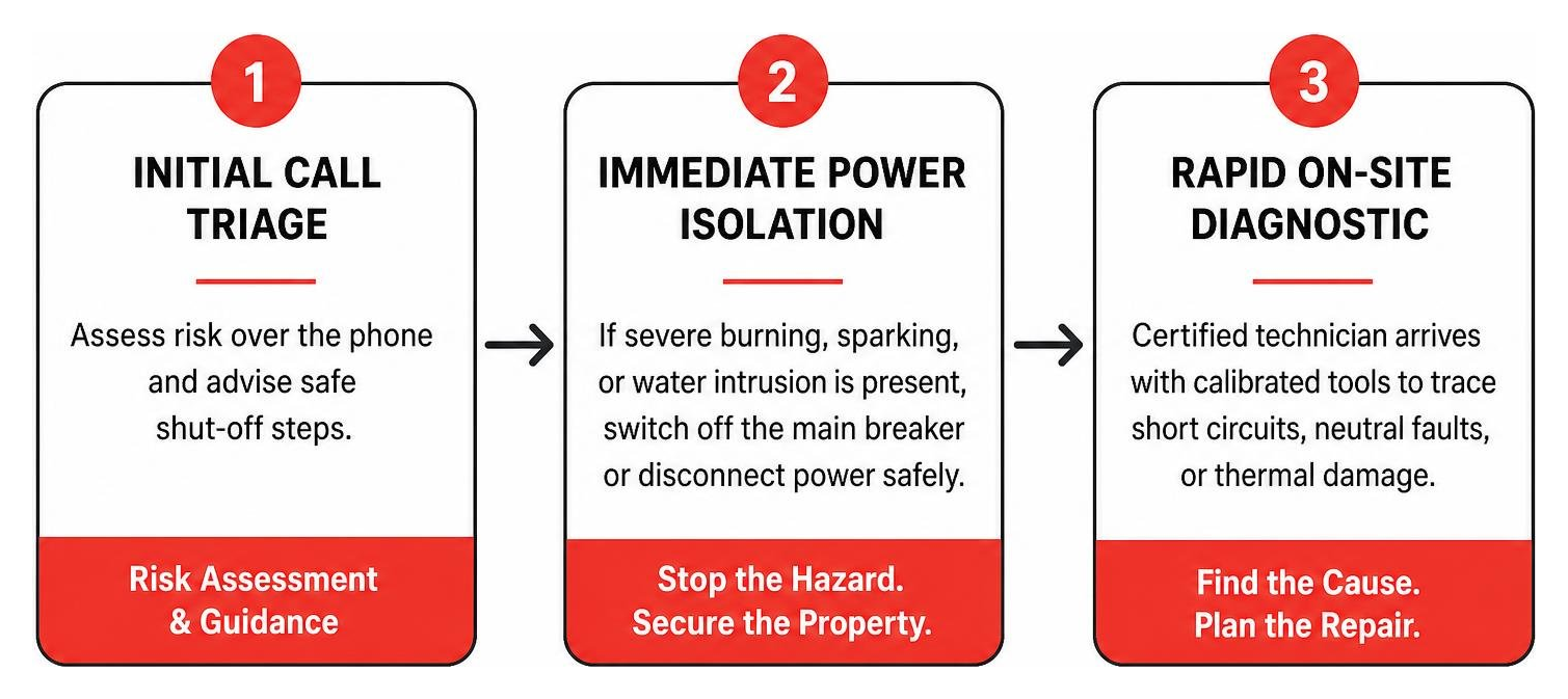 Emergency electrical triage process Emergency electrical triage process